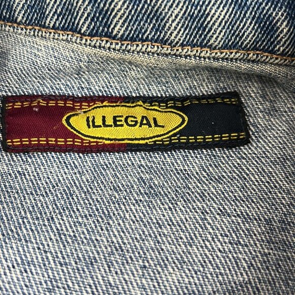 Illegal Oversized Blue Denim Jean Jacket - Picture 4 of 8